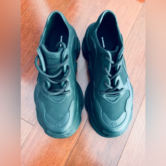 $975 Balenciaga Molded Synthetic Triple S Sneakers Black EU 46 US 13. Eu 42 US 9 - Picture 6 of 17